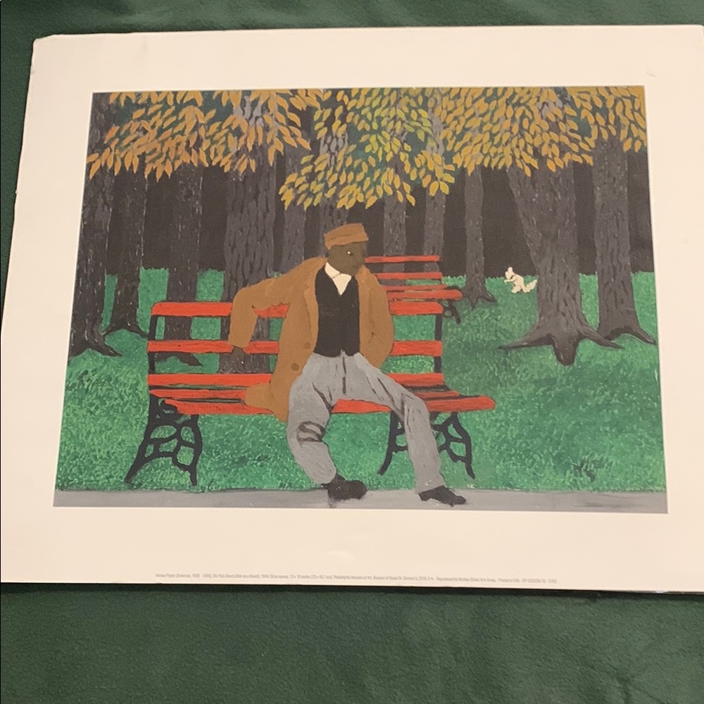 Art Man on Bench or Park Bench by Horace Pippin Print on Foam Board